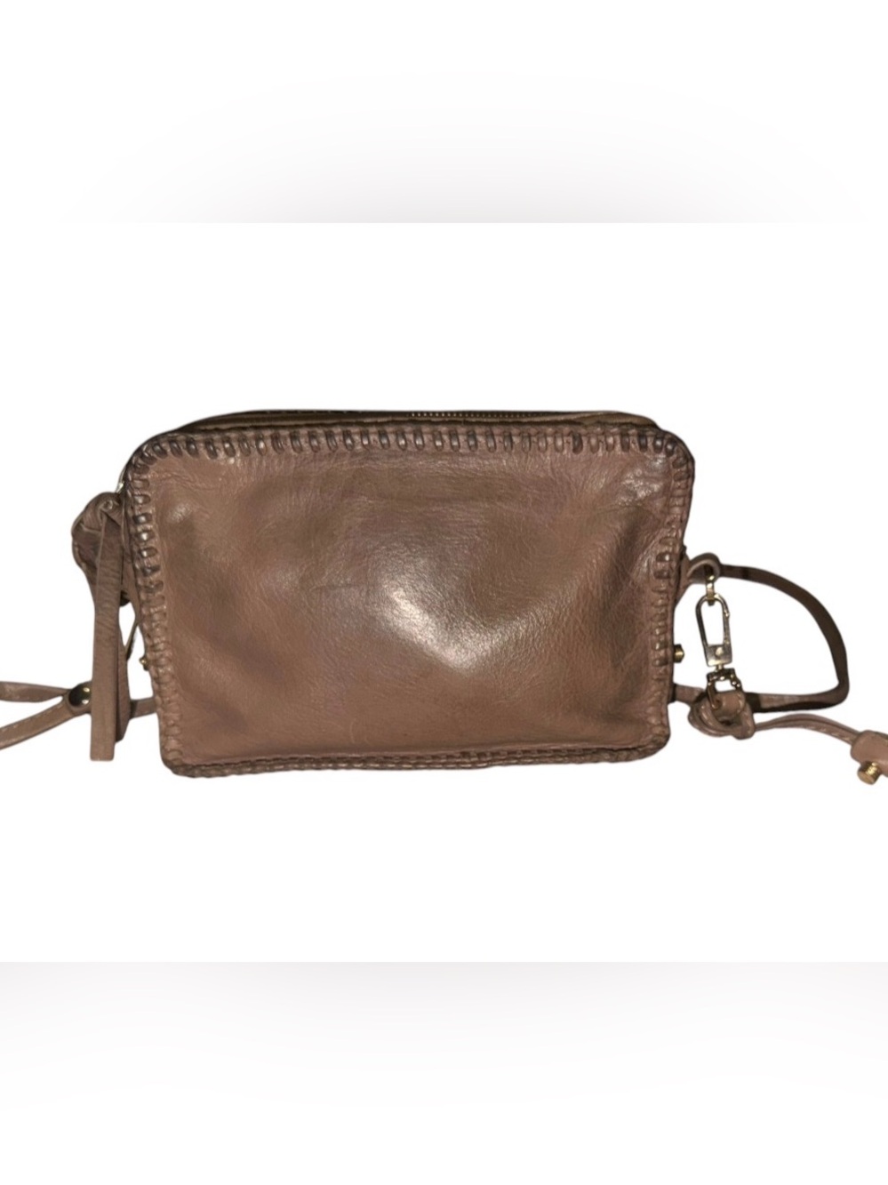 Botkier Brown leather crossbody bag with fringe detail